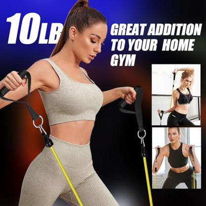 VEICK Resistance Bands, One Single Exercise Bands, Workout Bands Resistance Training for Home Workouts Fitness Pilates - color: Yellow(10LBS) + Handles