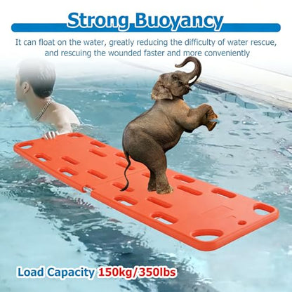 Emerncy Spine Stretcher Board, Foldable Backboard for First Aid, 350lbs Capaci, Water-Float Board with Safe Belt, Perfect for Lifeguards & Emerncy Responders(2 Folds)