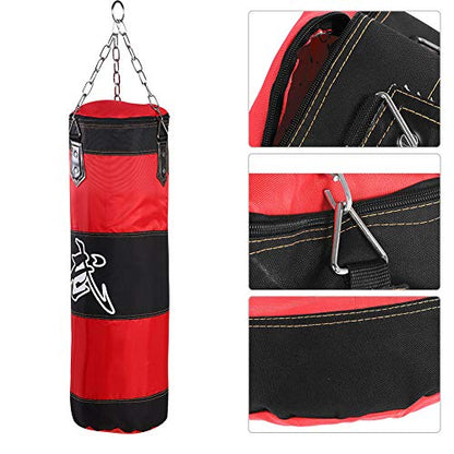 Bnineteenteam Heavy Punching Bag,Training Boxing Bag with Chain for Adults Men Women(Empty) - color: Red, size: 80cm