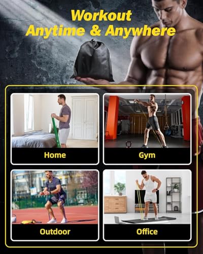 Resistance Bands Set - 5 Adjustable Exercise Bands, Handles, Door Anchor and Carry Bag | Pull Up Assistance Bands, Workout Bands Resistance, Large Rubber Bands Heavy Duty & Bands for Working Out