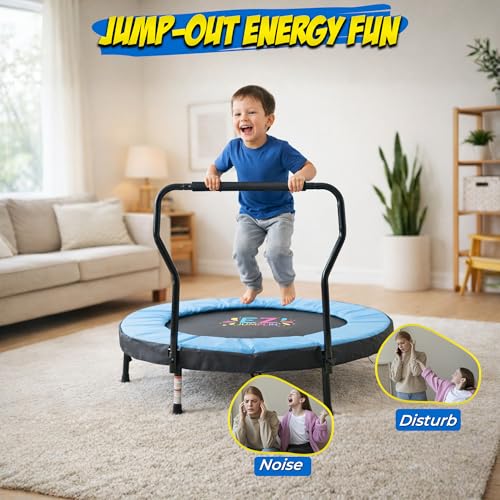 40''- 48'' Toddler Trampoline - ASTM Approved – 3ft/4ft Trampoline for Toddlers 3-5 Age - Trampoline with Safety Enclosure - Perfect Toddler Gift- Max 130 LB