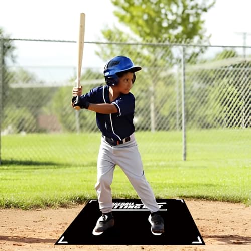 Baseball Training Mat, T Ball, Baseball and Softball Batter Stance Training Mat, Batting Mat 23.6 x 35.4 Inch