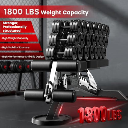 Commercial Adjustable Weight Bench, 1800LBS Heavy Duty Workout Bench for Home Gym Strength Training, Removable Leg Holder for Flat/Incline/Decline Sit Up & Full Body Workout
