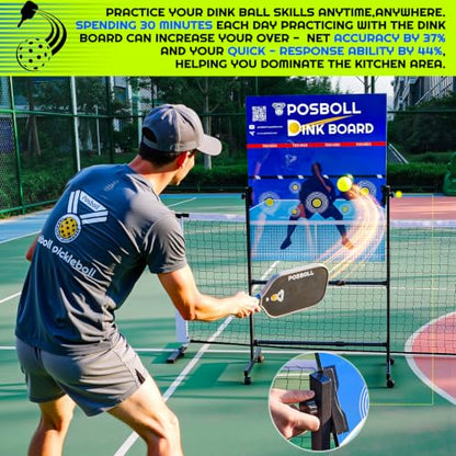 Pickleball Practice Board&Dink Rebounder with Stand,Pickleball Wall