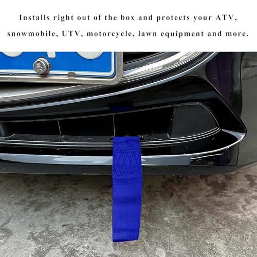Racing Tow Strap, High Strength Nylon Car Bumper Towing Hook Traction Rope with Bolt & Nut, Universal Auto Trailer Belt Decorative Towing Strap for Front or Rear Bumpers (Blue)
