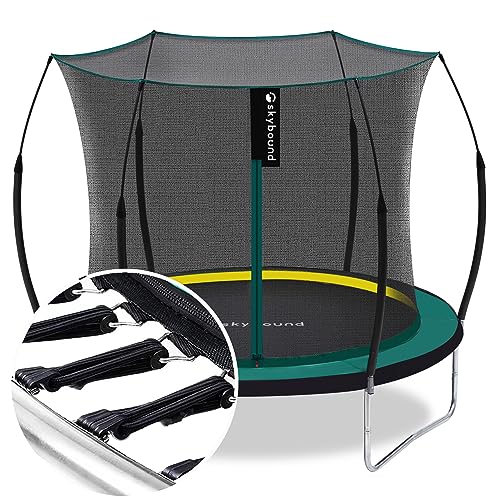 SkyBound 14 FT 12 FT 10FT 8FT 6FT Springless Trampoline for Kids and Adults - Recreational Trampolines with AntiRust Coating - Bungee Cords Outdoor Trampoline for Kids - No-Gap Design Zipper System