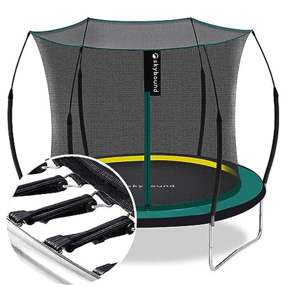 SkyBound 14 FT 12 FT 10FT 8FT 6FT Springless Trampoline for Kids and Adults - Recreational Trampolines with AntiRust Coating - Bungee Cords Outdoor Trampoline for Kids - No-Gap Design Zipper System
