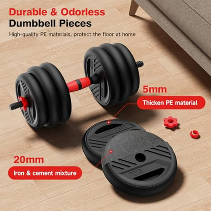 Adjustable Dumbbell Set, 20/30/45/70/90lbs Free Weight Set With Double Locknut, 5-in-1 Dumbbells Set Includes Barbell, Kettlebells, Push up Stand, Weight Plate, Fitness Exercise for Home Gym Suitable Men/Women - style: 45LB(22.5LB Pair)