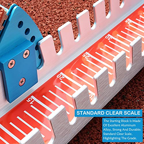 Multi-Function Lightning Starting Block Sprinter Pedals 6 Angle Adjustable Sprinter Track and Field Aluminum Suitable for Plastic Runway Cinder Track - color: Red, size: 32inch