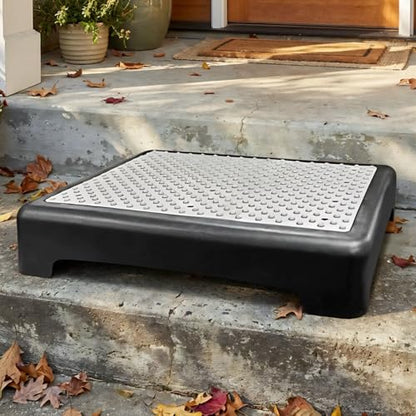 Mobility Step Stool, 3.3 Inch Height Portable One Step Stool for Adults, 400 Lbs Capacity Indoor Outdoor Anti-Slip Safety Step Platform, Black & Grey - size: 3.3 In Height