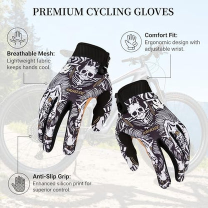 Breathable & Anti-Slip Cycling Gloves,Bike Gloves for Men Women,Lightweight Sports Gloves with Sweat Absorption for Fitness Cycling, Training, Road & Mountain Biking