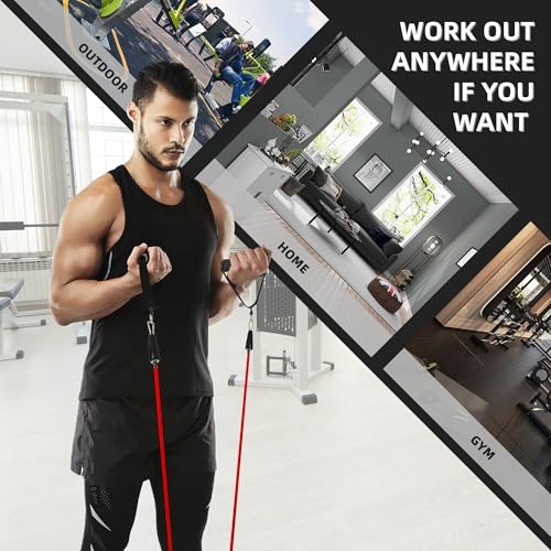 Fitvids Resistance Loop Bands Set - 5-Level Exercise Bands for Home Fitness, Physical Therapy & Strength Training (10-50lbs)