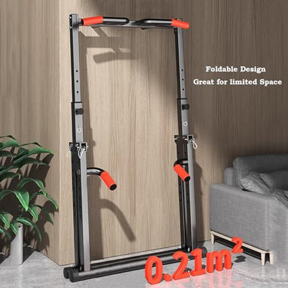 Freestanding Pull Up Bar Foldable Power Tower Dip Station Adjustable Dip Bar Strength Training Equipment For Home Gym Support 1100lbs Black