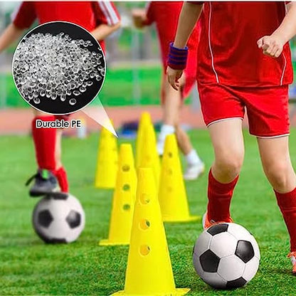 Height Adjustable Hurdles, Professional Hurdle Cone Set, Adjustable Training Cones and Agility Poles, Multi-Sports Practice Equipment for Kids Pets Adult, Round Cones+1m Pole