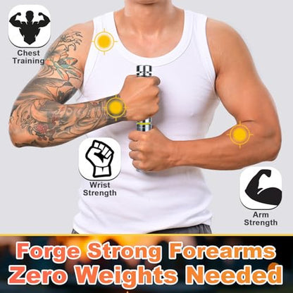Forearm Strengthener and Wrist, Adjustable Resistance for Hand, Wrist & Forearm Strengthener with All-Metal Build, Portable Wrist Roller Exercise Equipment for Home Gym