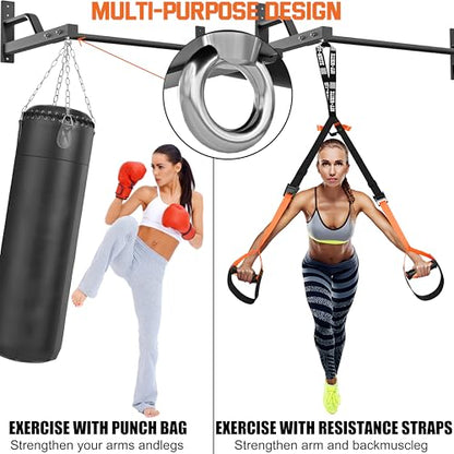 2026 Upgrade Pull Up Bar Wall Mounted - 600 lbs Heavy Duty Strength Training Pull-Up Bars, Ideal Rogue Pull Up Bar for Home and Commercial Gym, Easy Installation Chin Up Bar, Versatile Garage Pullup Bar
