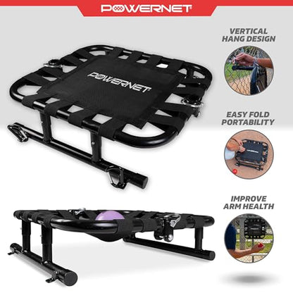 PowerNet Baseball Softball MaxControl Trampoline, Increase Posterior Shoulder Strength, Improve Arm Health, Folds for Easy Storage and Portability