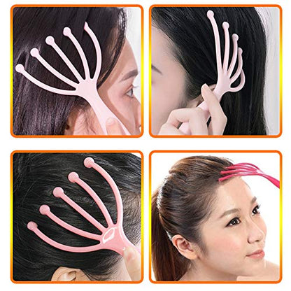 Ryoma Scalp Massager, Protable Hand Held SPA Head Massager for Deep Relaxation & Stress Reduction in The Office Home SPA Father's Day and Mother's Day Gifts Pink+Blue(2-Pack)
