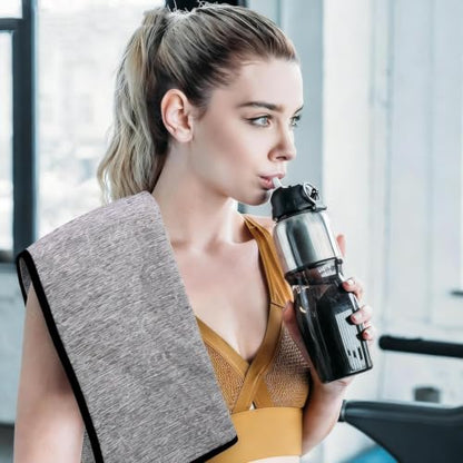 Microfiber Gym Towels 3 Pack, Quick Dry Workout Towel, Fast Drying Sweat Towel for Men & Women, Workout Gear, Yoga, Camping, Hiking, Gym Gifts - 16x26.8 Inch, Heather Grey