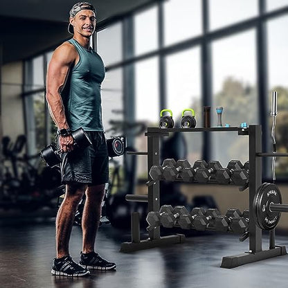 Adjustable Dumbbell Rack, Dumbbell Set with Storage Rack for Kettlebells, Weight Organizer Stand, Weight Rack, Kettlebell Rack