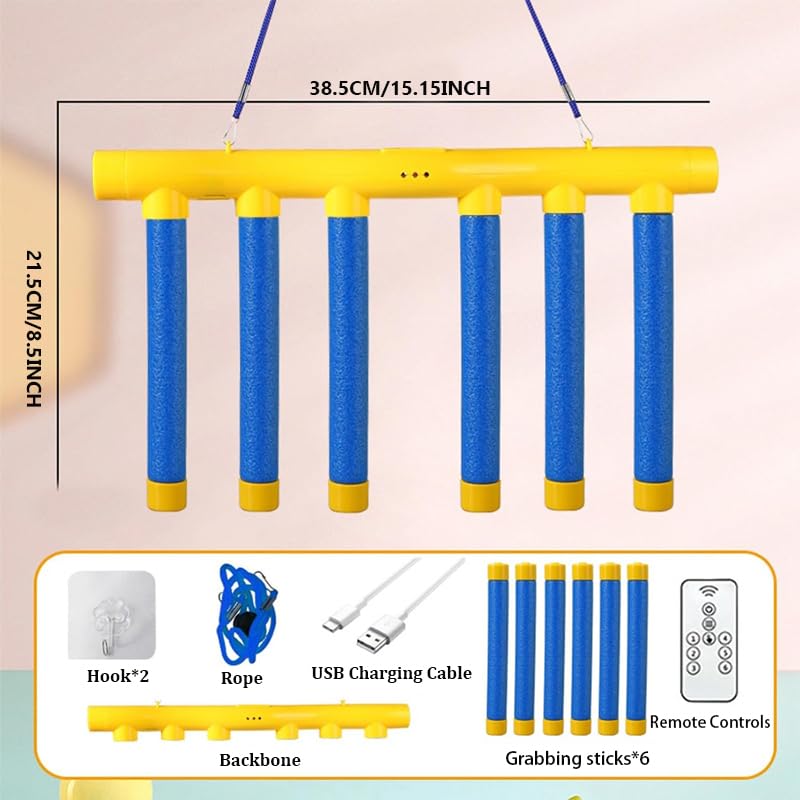 Tendry Reflex Drop Sticks Challenge Game, Hand Eye Coordination Training Toy, Upgrade Remote Control 3 Adjustable Speed