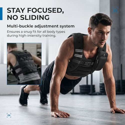 Weighted Vest for Men Women, Breathable Fitness Vest with Reflective Strips for Running & Strength Training - size: 8LB