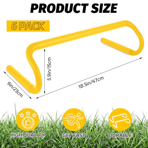 WOPPLXY 6 Pcs Speed Agility Training Hurdles, 6'' Detachable Agility Training Hurdles, Speed Training Agility Hurdles, Speed and Agility Training Equipment for Athletes, Soccer Training(Yellow)