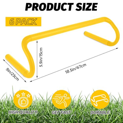 WOPPLXY 6 Pcs Speed Agility Training Hurdles, 6'' Detachable Agility Training Hurdles, Speed Training Agility Hurdles, Speed and Agility Training Equipment for Athletes, Soccer Training(Yellow)