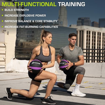 ProsourceFit Weighted Medicine Ball for Full Body Workouts - size: 12 LB