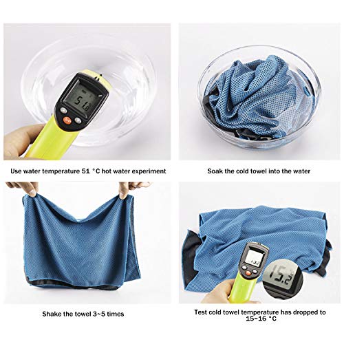INNOLIFE 6 Pack Cooling Towels Breathable Ice Towel for Sports, Gym, Fitness, Running, Hiking, Yoga - Blue - color: Blue