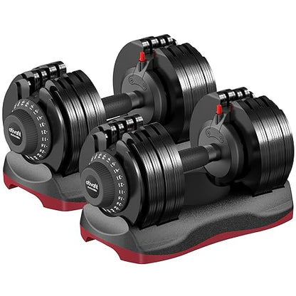 ATIVAFIT Adjustable Dumbbells Set of 2, 5–88LB Quick Adjust Free Weights with Double Safety Lock & Anti-Slip Steel Handle, Space Saving Home Gym Equipment for Full Body Strength Training