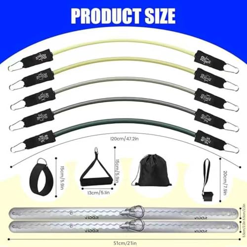 Resistance Band Wall Mount System - Heavy Duty Wall Anchor for Resistance Bands, Workout Wall Anchor with Aluminium Bracket for Home Gym Cable Machine & Fitness (with2Rails and Grey Resistance Band)
