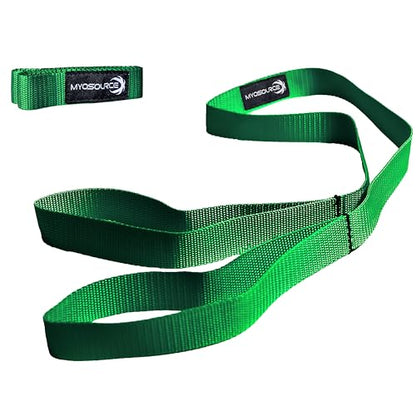 Cheerleading Flexibility Stunt Strap - Improve Stretching and Stunts for Cheer Dance Gymnastics & Physical Therapy – Stocking Stuffers Present for Kids Girls Adults - 12 Colors - color: Emerald