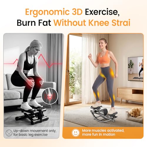 RELIFE REBUILD YOUR LIFE Rock Stepper Side to Side Rocking Fitness Stepper, Low-Impact Balance Board with Resistance Bands,Non-Slip Base for Full Body Workout, Fitness Machine Equipment at Home