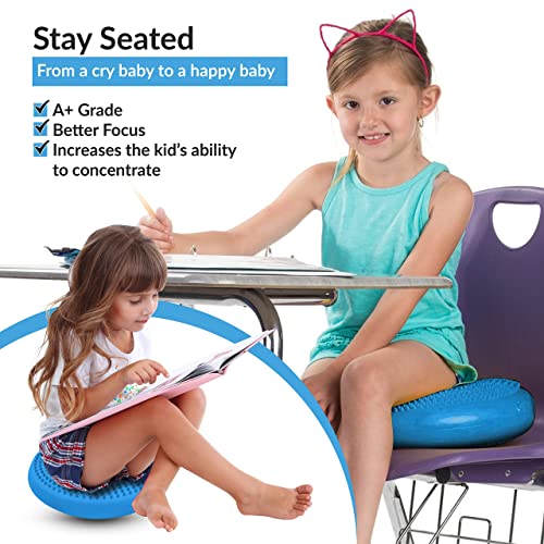 RFAQK Inflated Air Stability Wobble Cushion - Wiggle Seat to Improve Sitting Posture & Attention, Stability Balance Disc for Physical Therapy Exercise [Extra Thick, Pump, Bag, E-Book Included]