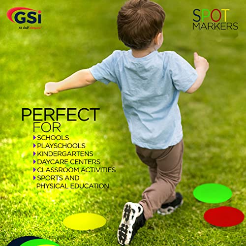 GSi Spot Markers – Non-Slip Non-Toxic Poly Spots – Floor Markers for PE, Sports & Classroom Activities - size: 1.⁠ ⁠Round