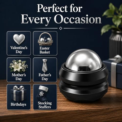 Flyfan Cold Massage Roller Ball, Small Gift for Teens, Men, Women, Boyfriend, Husband, Fitness Lovers, Stocking Stuffers,Handheld Muscle Roller Ball for Neck, Shoulders, Back, Calves & Feet - color: Black