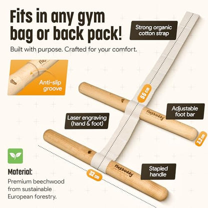 FlexBuddy® Stretching Tool – 2-in-1 Flexibility & Back Trainer | Daily Mobility & Pain Relief | Compact Stretch Aid for Home, Office & Gym