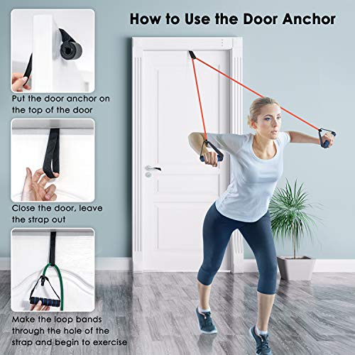 Cikyner Resistance Bands, Resistance Tubes Resistance Bands with Handles Exercise Bands, Ideal for Home Gym Physical Therapy Strength Training Muscle Toning, Door Anchor & Bag Included