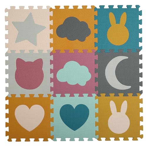 Baby Play Mats for Floor, Foam Baby Play Mat, Foam Play Mats Shapes Puzzle Mat 9 Pieces
