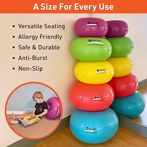 Body Sport Donut Ball – Durable, Inflatable Exercise Ball for Balance & Stability Training, Yoga, & Pilates Workouts – Use in Home, Office, Gym, or Classroom - style: 26-inch