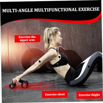 Ab Roller Exercise Wheel, Ab Roller Automatic Rebound Abs Trainer 4 Wheels Heavy Duty Abdominal Wheel with Kneeling Mat Non-slip Low Noise Core Workout