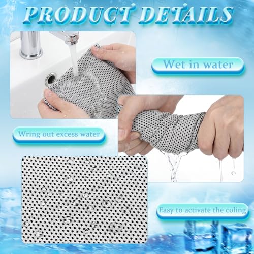 Honoson 10 Pcs Cooling Towels with Bottle, 47 x 12 in, Mixed Colors - color: Mixed Colors