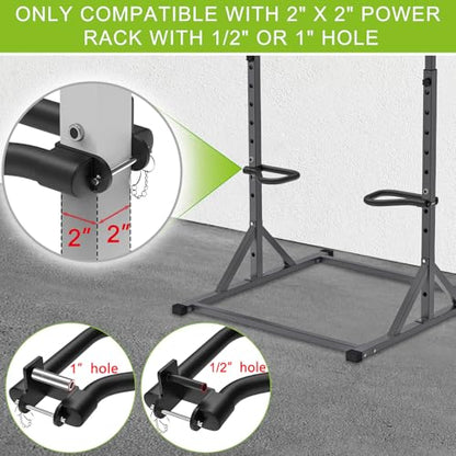 SELEWARE Power Cage Accessories, Dip Handles, Pull‑Up Stations, and Multi‑Grip Training Attachments - color: For 2" x 2" Rack with 1" or 1/2" Hole