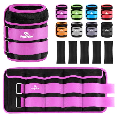 Fragraim Adjustable Ankle Weights 1-3/4/5/6/8/10/12/15/20 LBS Pair with Removable Weight for Jogging, Gymnastics, Aerobics, Physical Therapy - color: Purple, style: 7.5 lbs each( 15 lbs pair)