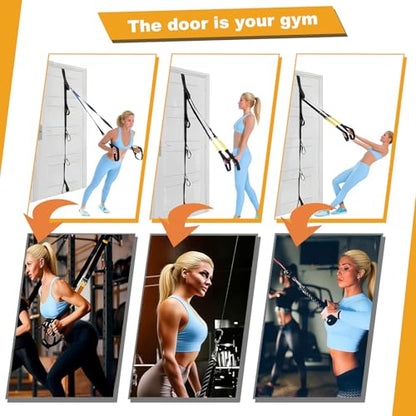 Heavy Duty Loop Door Anchor Strap for Resistance Bands Exercises, Multi Point Anchor Gym Attachment for Home Fitness, Portable Door Band Resistance Workout Equipment