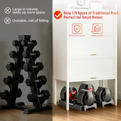 25/55lb Pair Adjustable Dumbbell Set, Adjustable Dumbbells Set of 2, 5 in 1/10 in 1 Free Weights Dumbbells Set with Anti-Slip Texture Handle, Weight Set For Home Gym Suit both Men and Women