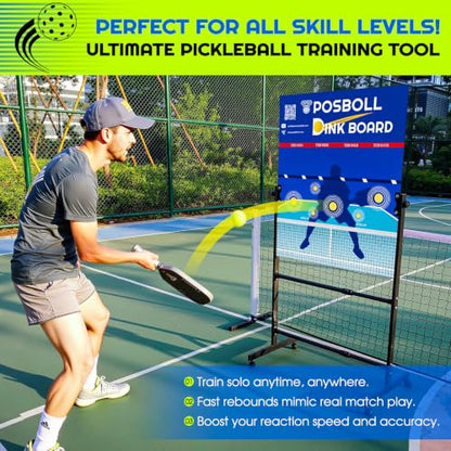 Pickleball Practice Board&Dink Rebounder with Stand,Pickleball Wall