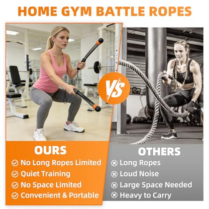 Cordless Battle Ropes, Battle Ropes for Home Gym, Weighted Sticks, Weighted Workout Equipment for Home Office Hotel Room Garden Exercise for Men & Women(1 Pair)