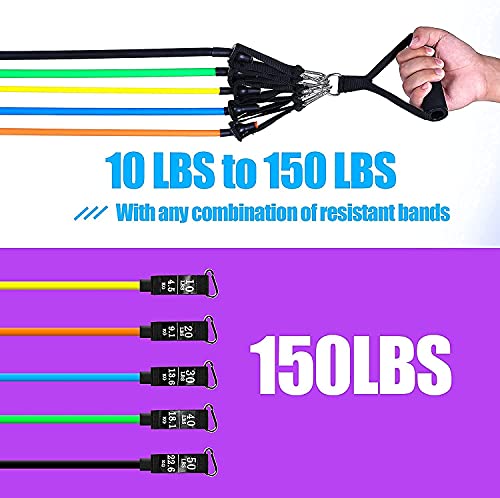 Uten Resistance Bands - color: Yellow, Orange, Blue, Green, Black